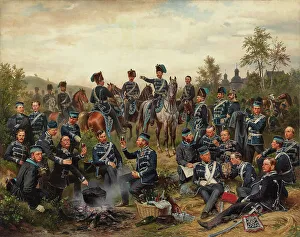 Hussars Prints: The officer corps of the 8th Royal Prussian Hussar Regiment