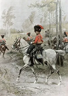 Detaille Prints: Officer of Hussars, 1889
