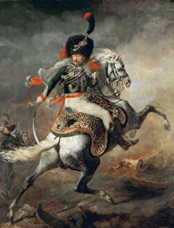 Chasseurs Gallery: An Officer of the Imperial Horse Guards Charging. Artist: Gericault, Theodore (1791-1824)