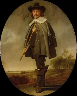 Boots Prints: Officer in the Landscape (Portrait of a Man), 1640. Creator: Simon Kick