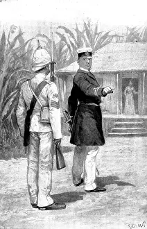 Pith Helmet Prints: Officer and Man: 'Take your men out of sight