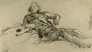Officer resting, 1752-1753, (1928). Artist: Giovanni Battista Tiepolo Officer resting, 1752-1753, (1928). Artist: Giovanni Battista Tiepolo