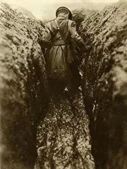 Dug Out Gallery: An officer in the trenches, France, First World War, 1916, (1935). Creator: Unknown