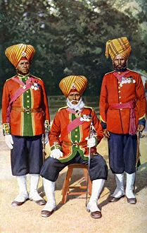 Bourne And Shepherd Gallery: Officers of the 15th Ludhiana Sikks, Indian army, India, 1922.Artist: Bourne and Shepherd