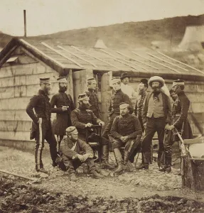 Officers of the 4th Light Dragoons, published 1856. Creator: Roger Fenton