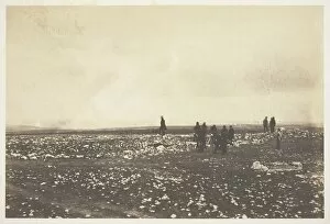 Cathcarts Hill Gallery: Officers on the Look out at Cathcarts Hill, 1855. Creator: Roger Fenton