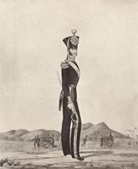 Officers of the Madras Army (Foot Artillery), 1841 (1909). Artist: William Hunsley Officers of the Madras Army (Foot Artillery), 1841 (1909). Artist: William Hunsley