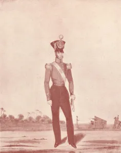 Officers of the Madras Army (Infantry on the Line), c1837-1843, (1909). Artist: William Hunsley