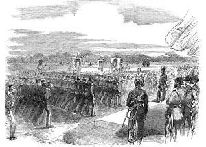 Officers and Privates of the Siege-Train (Royal Artillery) Passing Before the Queen, at Woolwich, 18 Creator: Unknown
