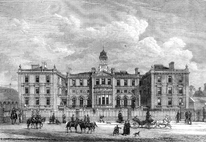 Clock Tower Prints: The officers quarters, new Barracks at Knightsbridge, 1880. Creator: Unknown
