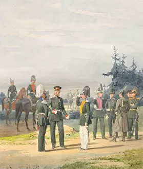 Grenadier Gallery: Officers from Uhlan Regiment, 1887. Artist: Balashov, Pyotr Ivanovich (?-1888)