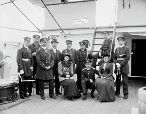 Dry Plate Negative Prints: Officers and their visitors, German navy, 1893. Creator: Unknown