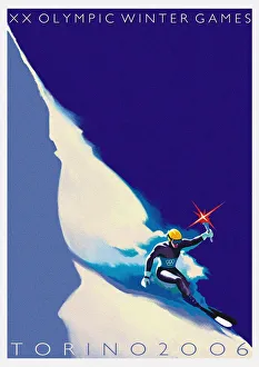Turin Prints: Official poster for the XX Olympic Winter Games 2006 in Turin. Artist: Riboli, Stefano