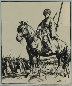 Officier de Cosaques, 1914. Creator: Auguste Louis Lepere (French, 1849-1918)