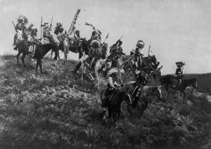Oglala Prints: Oglala war party, c1907. Creator: Edward Sheriff Curtis