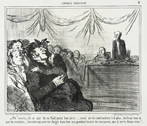 Prize Giving Prints: Oh! merci, de ce que tu as fait pour ton père... 1856. Creator: Honore Daumier