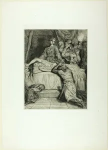 Murdered Prints: Oh! Oh! Oh!, plate fourteen from Othello, 1844. Creator: Theodore Chasseriau
