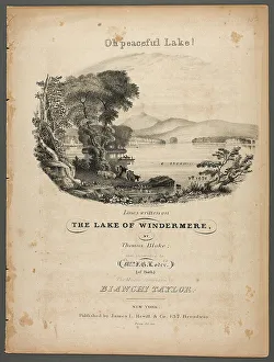 Lyrics Prints: Oh Peaceful Lake! Lines Written on the Lake of Windermere
