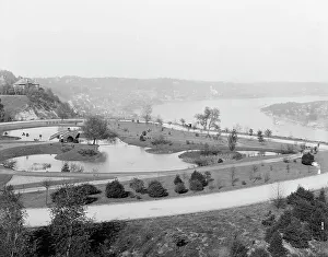 Ohio River Prints: Up the Ohio from Eden Park, Cincinnati, Ohio, between 1900 and 1910. Creator: Unknown
