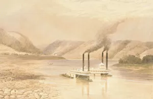 Steamboats Gallery: The Ohio River near Wheeling, West Virginia, 1859-60. Creator: Lefevre James Cranstone