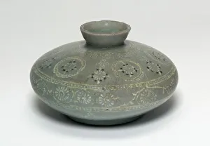 Goryeo Prints: Oil Bottle with Chrysanthemum Flower Heads, Korea, Goryeo dynasty (918-1392)