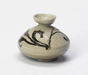 Tendril Gallery: Oil Bottle with Scrolling Leaves, South Korea, Goryeo dynasty (918-1392), 12th century