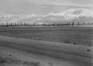 Oil Field Prints: Oil fields, Kern County, California, 1938. Creator: Dorothea Lange