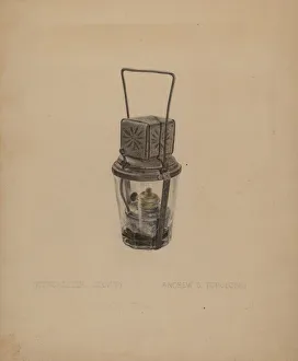 Oil Lamp, c. 1938. Creator: Andrew Topolosky