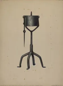 Three Legged Prints: Oil Lamp, c. 1938. Creator: Walter Hochstrasser