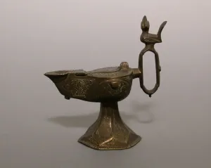 Afghan Gallery: Oil Lamp (Cheragh), Ilkhanid dynasty (1256-1353), Early 13th century. Creator: Unknown