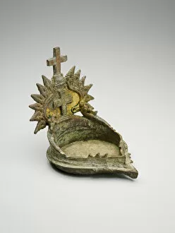 Oil Lamp with Christian Crosses, 16th / 17th century. Creator: Unknown