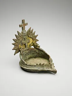 Sri Lankan Gallery: Oil Lamp with Christian Crosses, 16th / 17th century. Creator: Unknown