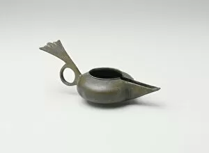 Cast Gallery: Oil Lamp, Iran, 9th century. Creator: Unknown