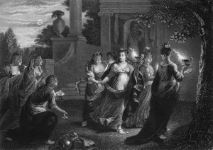 Stupid Prints: Give us of your oil; for our lamps are gone out, c1840. Creator: George Presbury