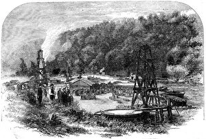 Fire Collection: Oil-springs at Tarr Farm, Oil Creek, Venango County, Pennsylvania, 1862. Creator: Unknown