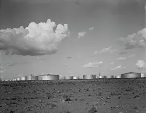 Oil tank farm near Odessa, Texas, 1937. Creator: Dorothea Lange