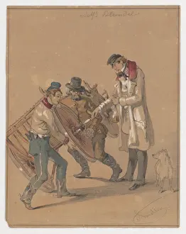 Lifting Prints: Oiling the Center Pin, around 1850. Creator: Friedrich Carl von Scheidlin