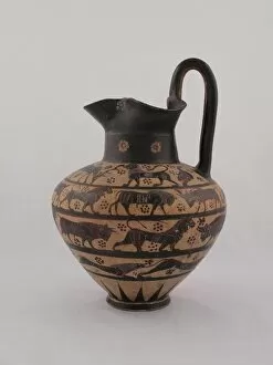 Black Figure Collection: Oinochoe (Pitcher), 640-625 BCE. Creator: Unknown