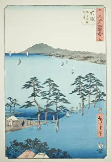 Oiso: Saigyo's Hut at Shigitatsu Marsh (Oiso, Shigitatsusawa Saigyoan), no. 9 from the ser... 1855. Creator: Ando Hiroshige