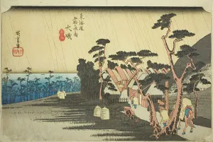 Oiso: Tora's Rain (Oiso, Tora ga ame), from the series Fifty-three Stations of the... c. 1833/34. Creator: Ando Hiroshige. Oiso: Tora's Rain (Oiso, Tora ga ame), from the series Fifty-three Stations of the... c. 1833/34