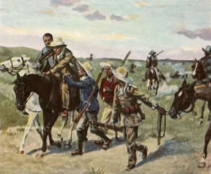 Namibia Prints: At Okaharui, 3 April 1904, (1936). Creator: Unknown