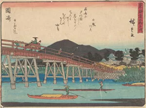 Reisho Tokaido Gallery: Okazaki, ca. 1838. ca. 1838. Creator: Ando Hiroshige