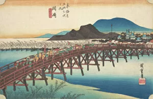 Hiroshige I Gallery: Okazaki, Tenshin no Hashi, ca. 1834. ca. 1834. Creator: Ando Hiroshige