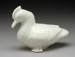 Hirado Ware Prints: Okimono in the Form of a Crested Duck, 19th century. Creator: Unknown
