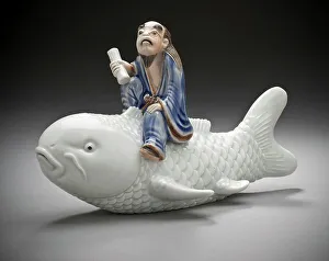 Okimono in the Form of Kinko Riding the Carp, 19th century. Creator: Unknown