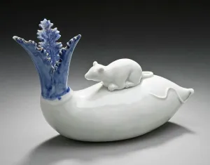 Okimono in the Form of a Rat on a Daikon, 19th century. Creator: Unknown
