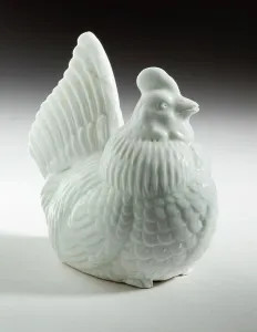Hirado Ware Prints: Okimono in the Form of a Small Cockerel, 19th century. Creator: Unknown
