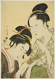 Waitress Prints: Okita and Ofuji, Japan, c. 1793 / 94. Creator: Kitagawa Utamaro
