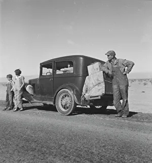 Americans Prints: Oklahoma sharecropper entering California, 1937. Creator: Dorothea Lange