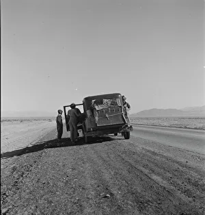 Americans Prints: Oklahoma sharecropper entering California, 1937. Creator: Dorothea Lange